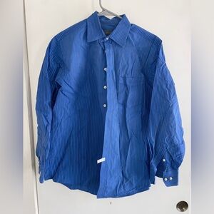 Merona Men's Blue and Black Striped Button Down Shirt
